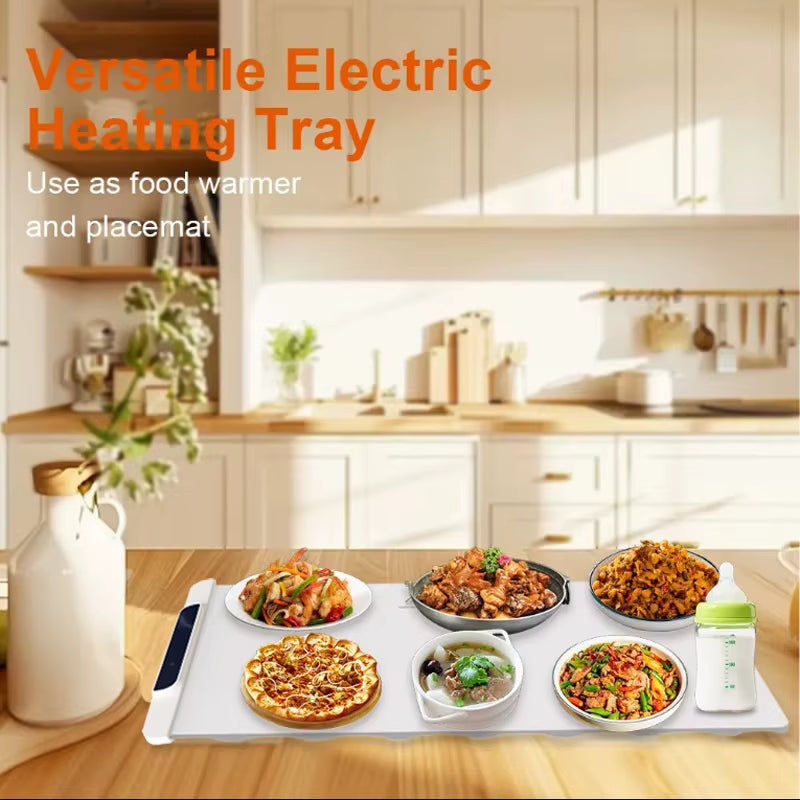 Foldable Heating Food Warmer Graphene Full Surface Dish Silicone Electric Warming Tray Food Warming Mat