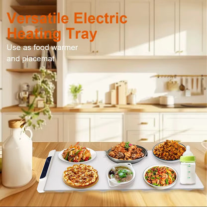 Foldable Heating Food Warmer Graphene Full Surface Dish Silicone Electric Warming Tray Food Warming Mat