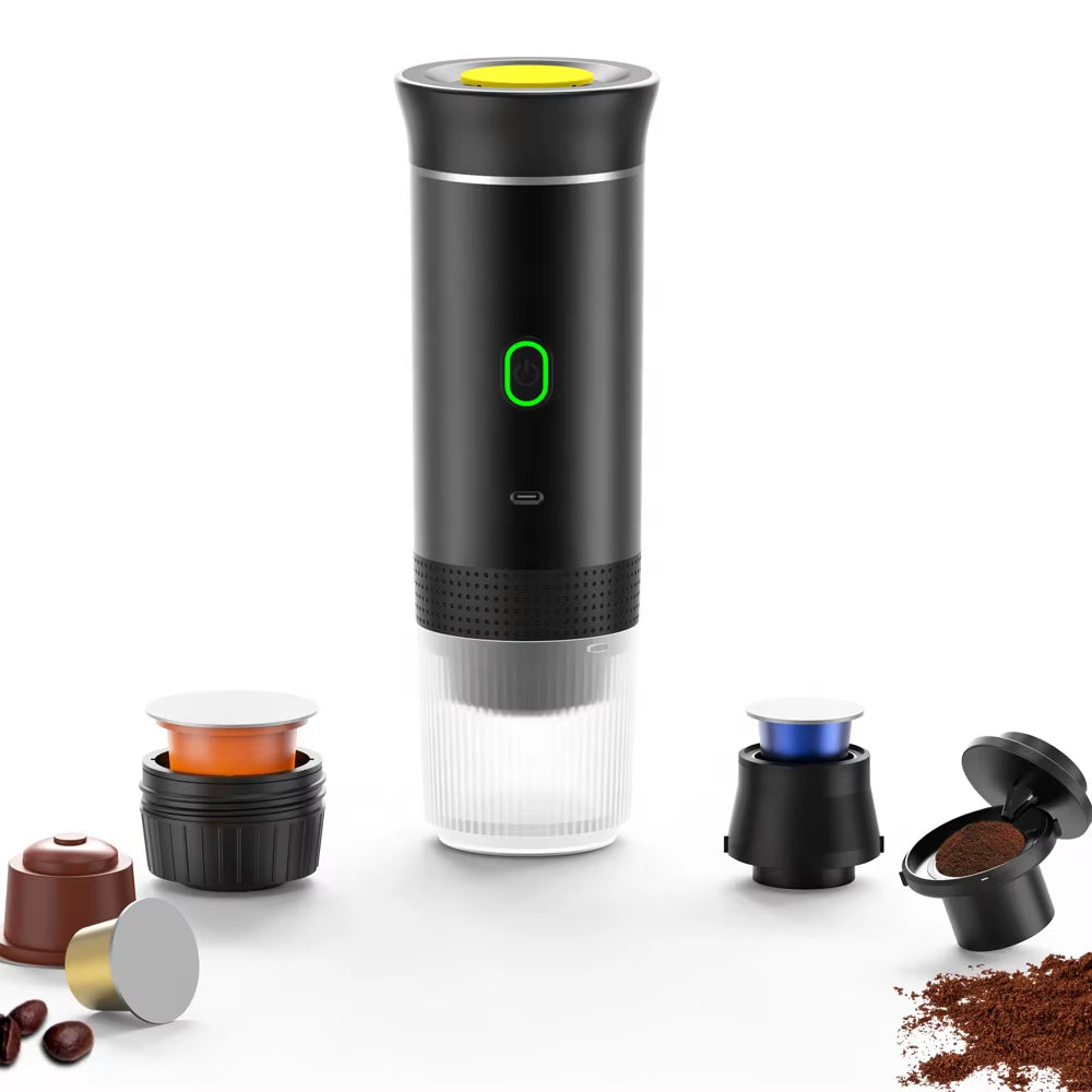 New Generation 12V/220V Electric Travel Customize Outdoor Portable Espresso Coffee Maker Pod Mini Capsule Ground Coffee Machine