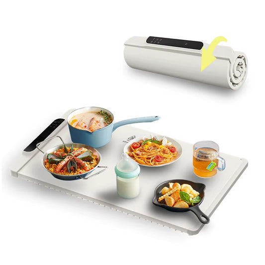 Foldable Heating Food Warmer Graphene Full Surface Dish Silicone Electric Warming Tray Food Warming Mat